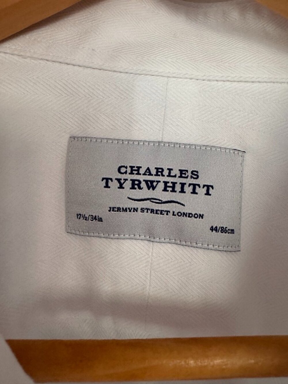 Refined! Charles Tyrwhitt White Herringbone Dress Shirt - Picture 3 of 5